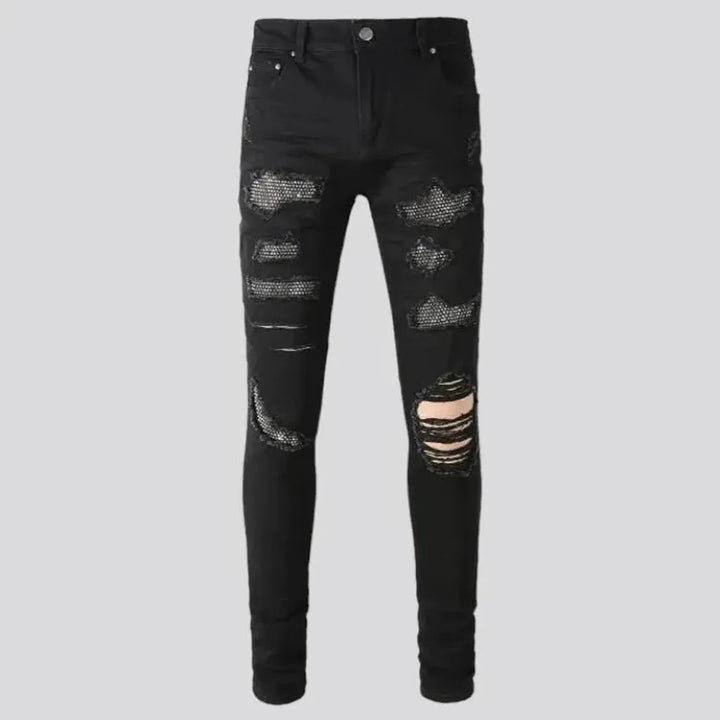 Frayed y2k jeans
 for men