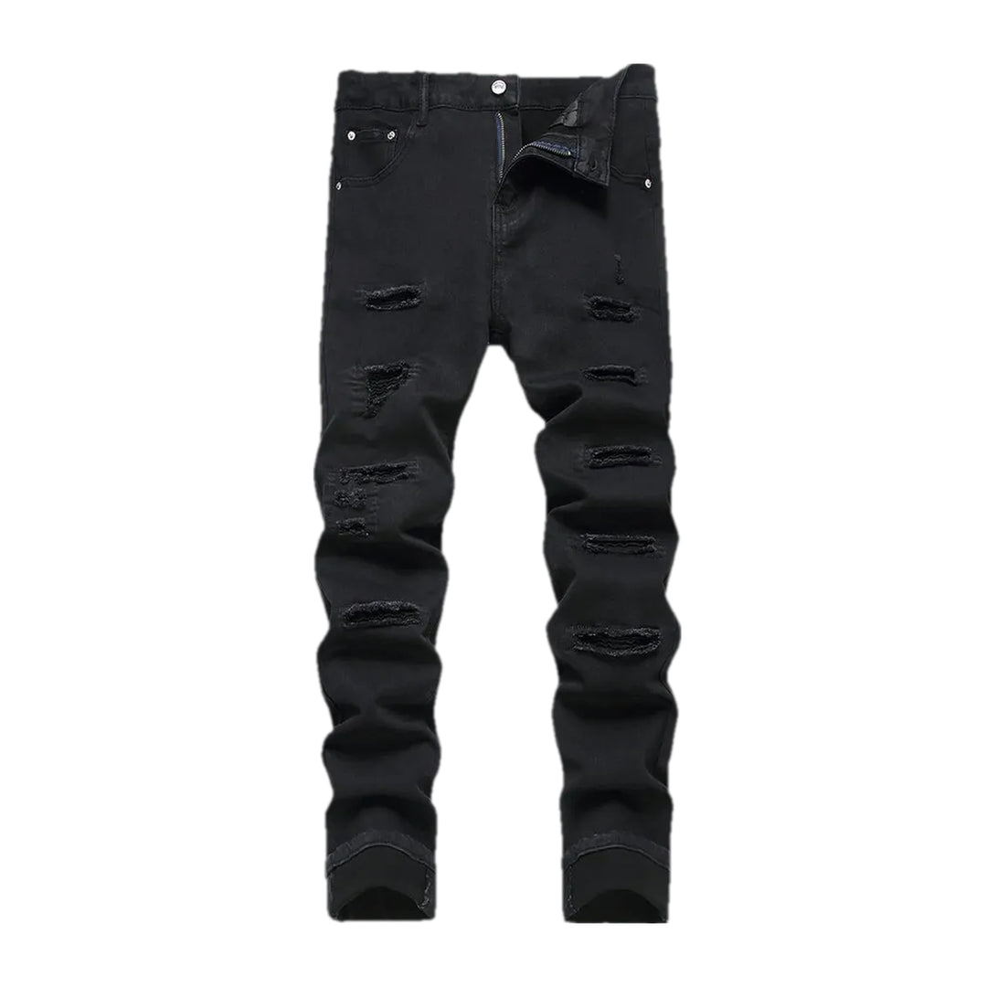 Fashionable Elastic Jeans for Men - Black