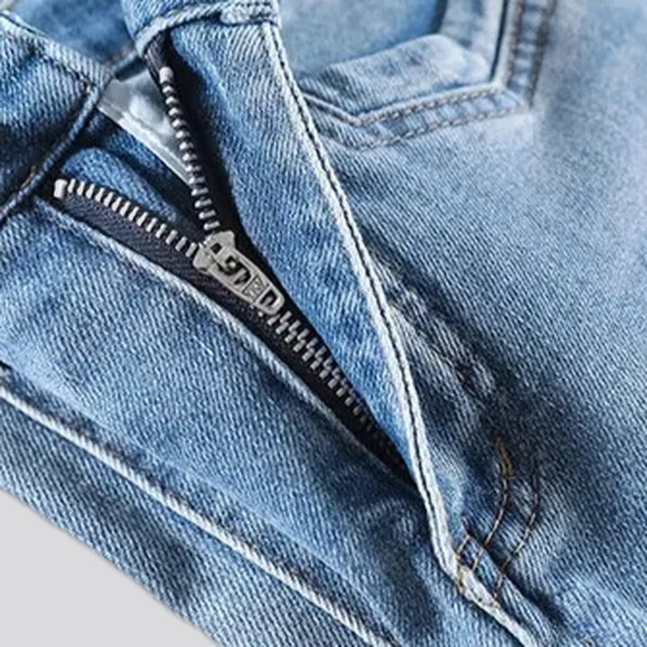 Light whiskered wide fit women's jeans