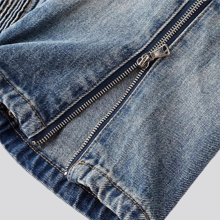 Art patterned boho midweight baggy jeans for men