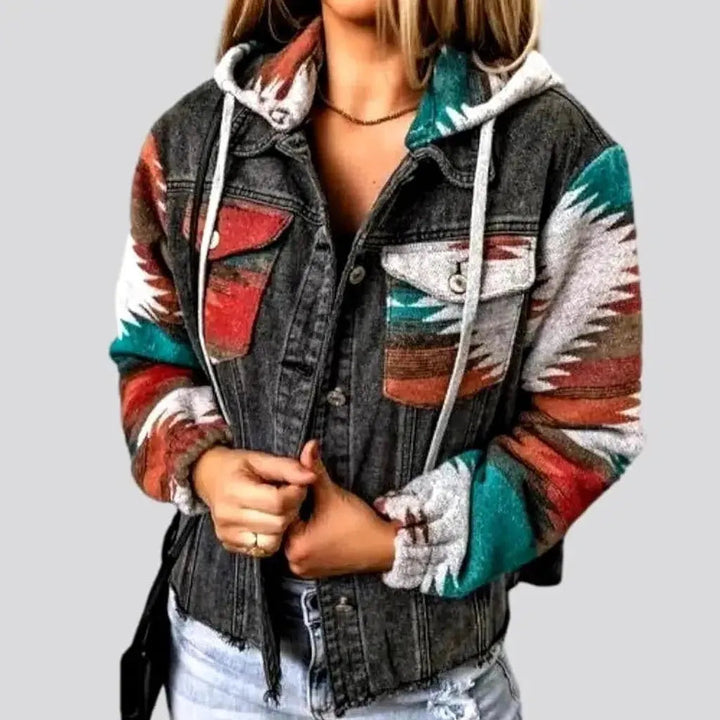 Street hooded denim jacket for ladies | Jeans4you.shop