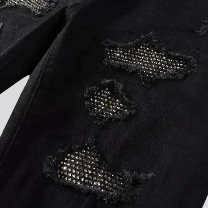 Frayed y2k jeans
 for men